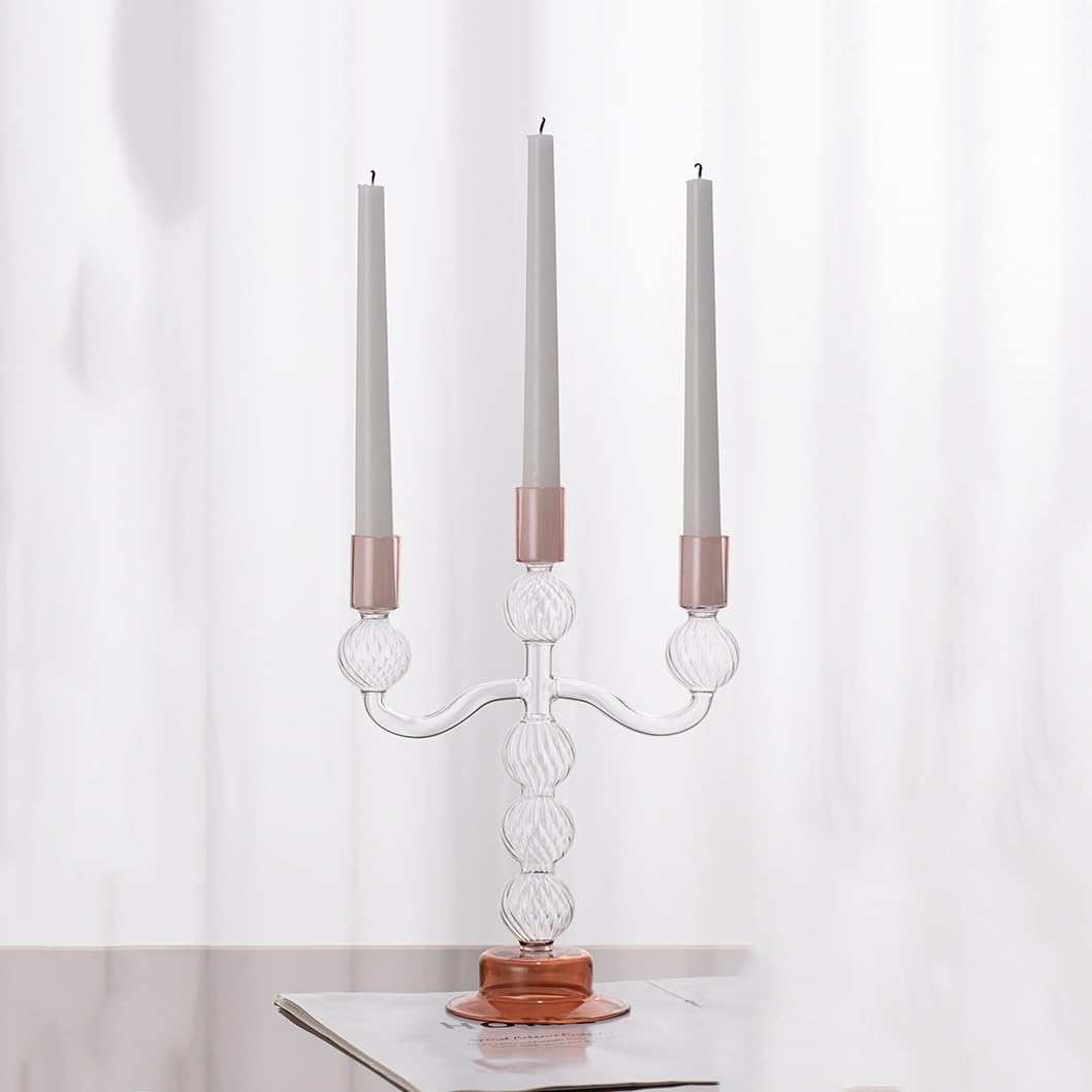 Candlesticks European style three-headed glass candle holder home decoration ornaments wedding table candle holder Decorative candle holder