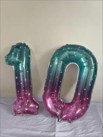 Starry Sky 40-Inch Number 2 Balloon - Sparkling 2nd Birthday Decoration for Kids