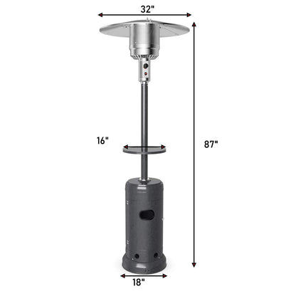 Tangkula 50,000 BTU Propane Patio Heater with Wheels, Outdoor Heaters for Patio with Shelf Tabletop, Stainless Steel Burner, Auto Shut Off & Tip-Over Protection, Portable Patio Heaters for Outdoor Use