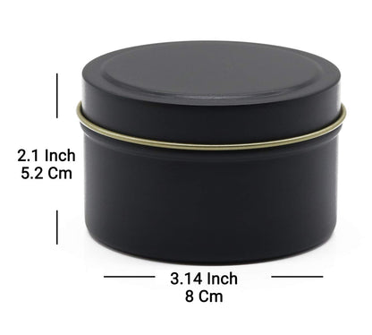 Aroparc Candle Tins 8oz, 24 Piece, Bulk Containers for Candle Making Jars with Lids - Black