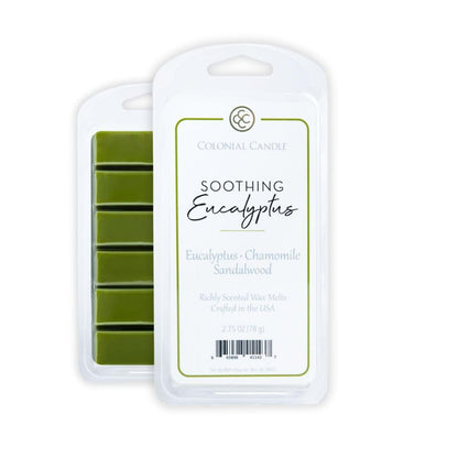 Colonial Candle Soothing Eucalyptus Wax Melts, Wax Melt Warmer Cubes, Long Lasting Scented Wax Warmer Cubes, 4 Pack, 6 Cubes Each - Made in The USA