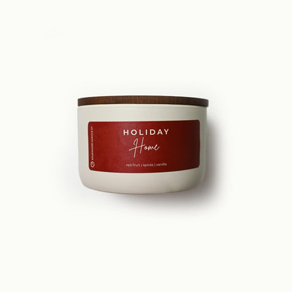 Milkhouse Candle Company Holiday Home Soy Candle - Red Fruit | Spices | Vanilla Scented - 10 oz Signature Statement Candle with Lid, 20+ Hour Burn Time, Made in the USA