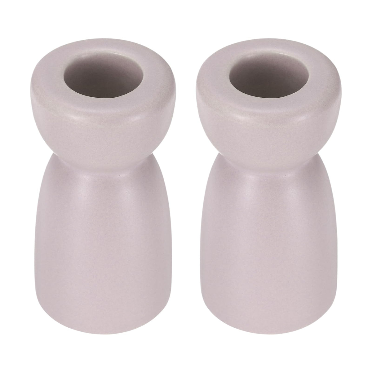 uxcell 2 Pack Candlestick Holder Light Purple Ceramic Taper Candle Holder Candle Stand Holders Modern Style Decoration for Centerpiece Tabletops Anniversary