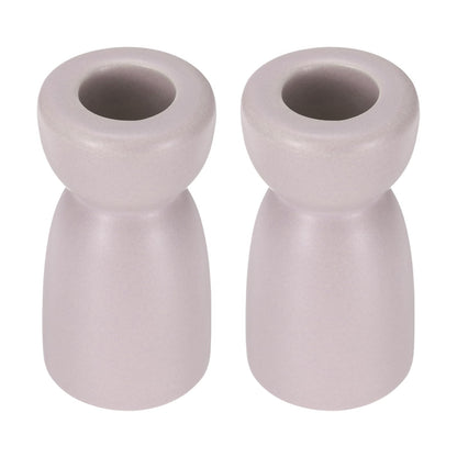 uxcell 2 Pack Candlestick Holder Light Purple Ceramic Taper Candle Holder Candle Stand Holders Modern Style Decoration for Centerpiece Tabletops Anniversary