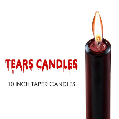 Topsics 6 PCAK Bleeding Taper Candles, 10 inch Tears Candle, Bleeding Candlesticks for Halloween, Horror Themed Candles