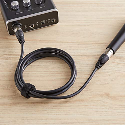 Amazon Basics XLR Male to Female Microphone Cable for Speaker or PA System, All Copper Conductors, 6MM PVC Jacket, 6 Foot, Black