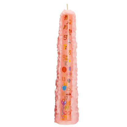Biedermann & Sons Numbered Birthday Pillar Candle 1 to 21 (Baby Pink), 15 Inch Round, Unscented Paraffin Wax, Approx 30 to 40 Hour Burn, Dripless Candle for Party Decor