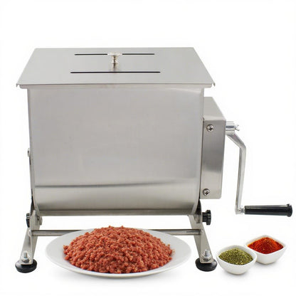 CLIVIA Manual Meat Mixer, 45 Pound Meat Mixer for Sausage, 45lbs Capacity Tilt Tank Sausage Mixer, Stainless Steel Food Processer for Meat, Vegetable, Burger, Dumplings