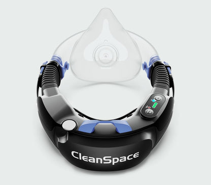 CleanSpace® WORK Kit with Medium mask - Lightweight, Ready-To-Use Reusable Powered Respirator Kit. For use where respiratory protection against airborne particulates (dust, mists, fumes) is required