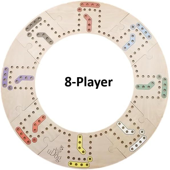 uDog Board Game | Old-Fashioned Fun for 2–12 Players | Made in The USA | Durable Wooden Pieces to Last a Lifetime | Family Game Night (6-Player)