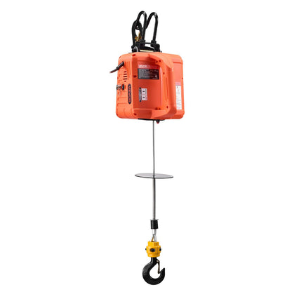 VEVOR 3-in-1 Electric Hoist Winch, 1100 lbs Capacity, 1500W Portable Electric Power Winch, 25 ft Lifting Height, 16.4 ft/min with Manual, Wired & Wireless Remote Control for Factory, Warehouss, Garage