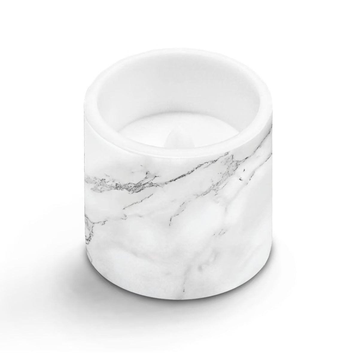 Cozeyat Silver Marble Flameless Candles 4 Pack Battery Operated with Remote Control Timer LED Pillar Candles Waterproof for Indoor Outdoor Beach