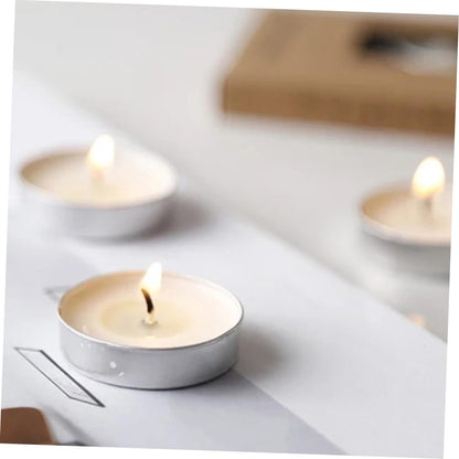 OUNONA 100pcs Tealight Candles Scented Round Tealight Candles for Weddings Parties and Home Decor Long Burning Safe and Smokeless Aromatherapy