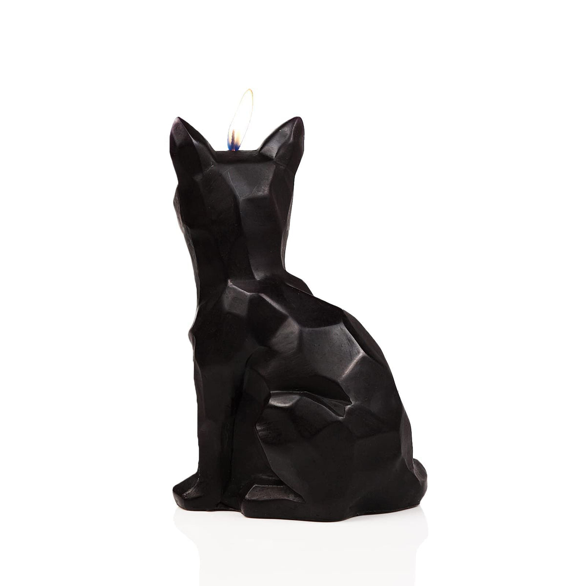 Geometric Fox Candle - Spooky Unique Gift for Animal Lovers - Goth, Gothic Skeleton Candle 7" H - Burns for 5 Hours