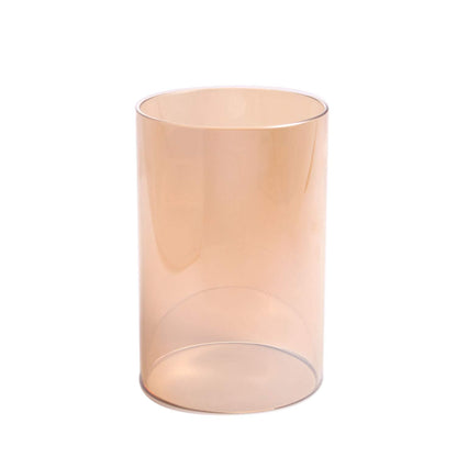 KETE Colored Glass Cylinder Candle Holder Bottomless Borosilicate Glass Globe Lamp Shade Replacement (AMBER,3.5x8)
