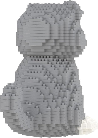 Larcele Cat Micro Building Blocks Animal Set DIY Mini 3D Building Toy Bricks Kit985 Pieces KLJM-05 (Scottish Fold)