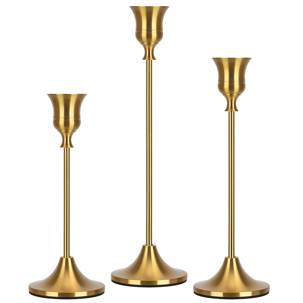 Candlestick Holders Taper Candle Holders, Candle Stick Holders Set of 3, Brass Gold Candlestick Holder, Candle Holder for Wedding Party Dining