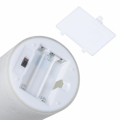 ANGELLOONG White Candles Battery Operated, White Flameless Candles with Remote, Set of 3 Spring Electric Fake LED Pillar Candle in Glass for Home Decor Wedding Decoration