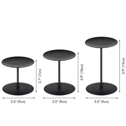 Lunhoo Set of 6 Candle Holders, Metal Pillar Candle Stand for Tabletop Wedding Party Event Birthday Anniversary (Black)