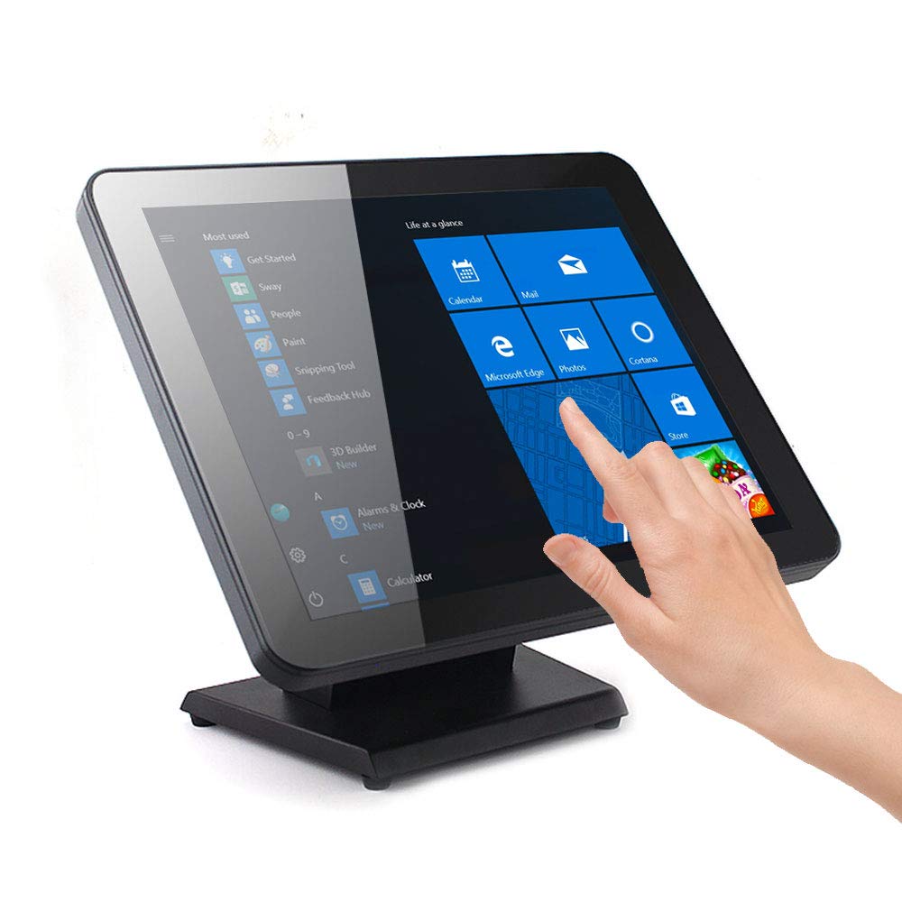 Angel POS 17-Inch Capacitive LED Backlit Multi-Touch Monitor, True Flat Seamless Design Touchscreen, VGA