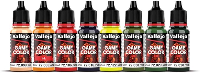 Vallejo - Orcs &amp Goblins Acrylic Paint Set | Game Color | Fantasy Color Series Miniature Model Kit for a High Pigment Matte Finish | 8 Bottles x 18 ml. (0.60 fl.oz)