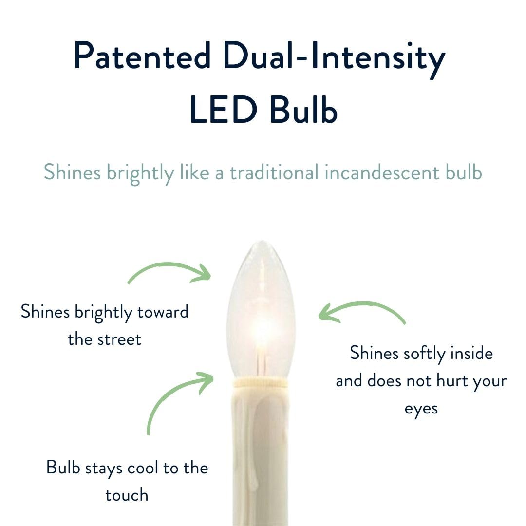 Celestial Lights Set of Four Battery Operated Remote Programmable Window Hugger Candle for Narrow Window Sills Daily Timer Choose 6, 8, or 10 Hours Flicker or Steady (Black Oynx)
