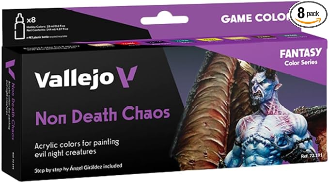 Vallejo - Non-Death Chaos Acrylic Paint Set | Game Color | Fantasy Color Series Miniature Model Kit for a High Pigment Matte Finish | 8 Bottles x 18 ml. (0.60 fl.oz)