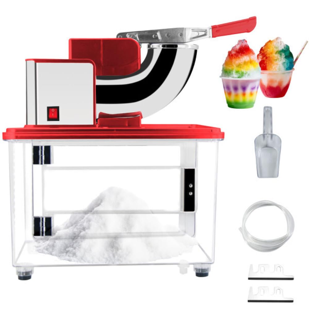 Ice Crusher Machine - Snow Cone Machine with Dual Stainless-Steel Blades - 440lbs/hour 250W Shaved Ice Machine with 39L Capacity - Slushy Machine for Home, Bar or Restaurant by Great Northern Popcorn