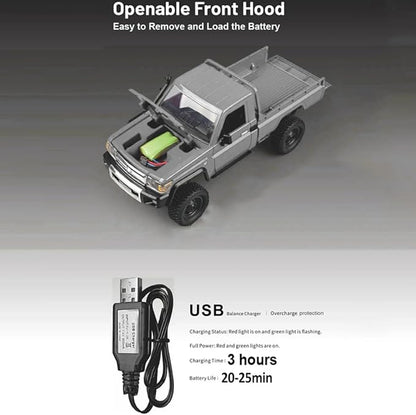 RC Truck 1/12 RC Rock Crawler MN-82 Pro 4x4 Off Road RC Pickup Truck 2.4GHz Full Proportional All Terrain Remote Control Car RTR with LED Lights and 2 Batteries for Adults