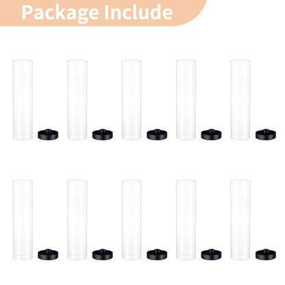 NUPTIO Black Taper Candle Holders: 10 Pcs Bulk 11.81 inch Tall Hurricane Glass Candlestick Tapered Holder Windproof Modern Clear Candles Stand for Outdoor & Indoor Wedding Party Holiday Centerpiece