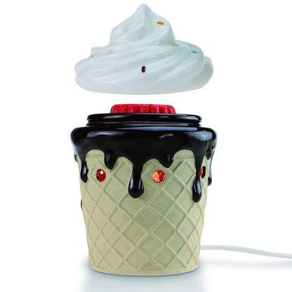 STAR MOON Cute Wax Warmer Wax Melter for Scented Wax Candle Warmer for Wax Melt with One More Bulb Removable Dish Home Decor Home Fragrance Ice Cream Decor Ideal Gift (Sweet Ice Cream)