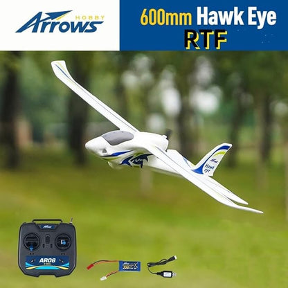 FAIR RC Arrows RC Plane 600mm Hawk Eyes Remote Control Airplane Easy to Fly Ready to Fly RTF(Include Battery Charger Radio)