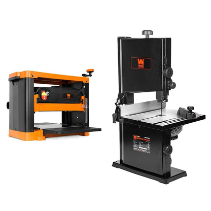 WEN PL1252 15-Amp 12.5-Inch Two-Blade Benchtop Thickness Planer, Black & 9-Inch Band Saw, 2.8-Amp Benchtop (BA3959)