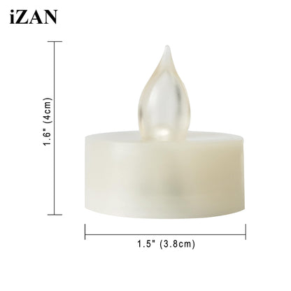 iZAN 6-Pack Flameless LED Battery Operated Tealight Candles with Remote and Timer Flickering Electric Tea Lights for Christmas Home Party Wedding Decorations 1.5”x1.6” Batteries Included