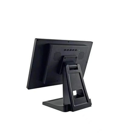 ANGEL POS 15.6 Inch 1920 x 1080 FHD IPS Touchscreen POS Monitor with Metal Stand, 10 Points Touch HDMI VGA, Waterproof Dustproof Screen 1080P, Indusitrial, Office, Retail, Gym, Warehouse (Black)