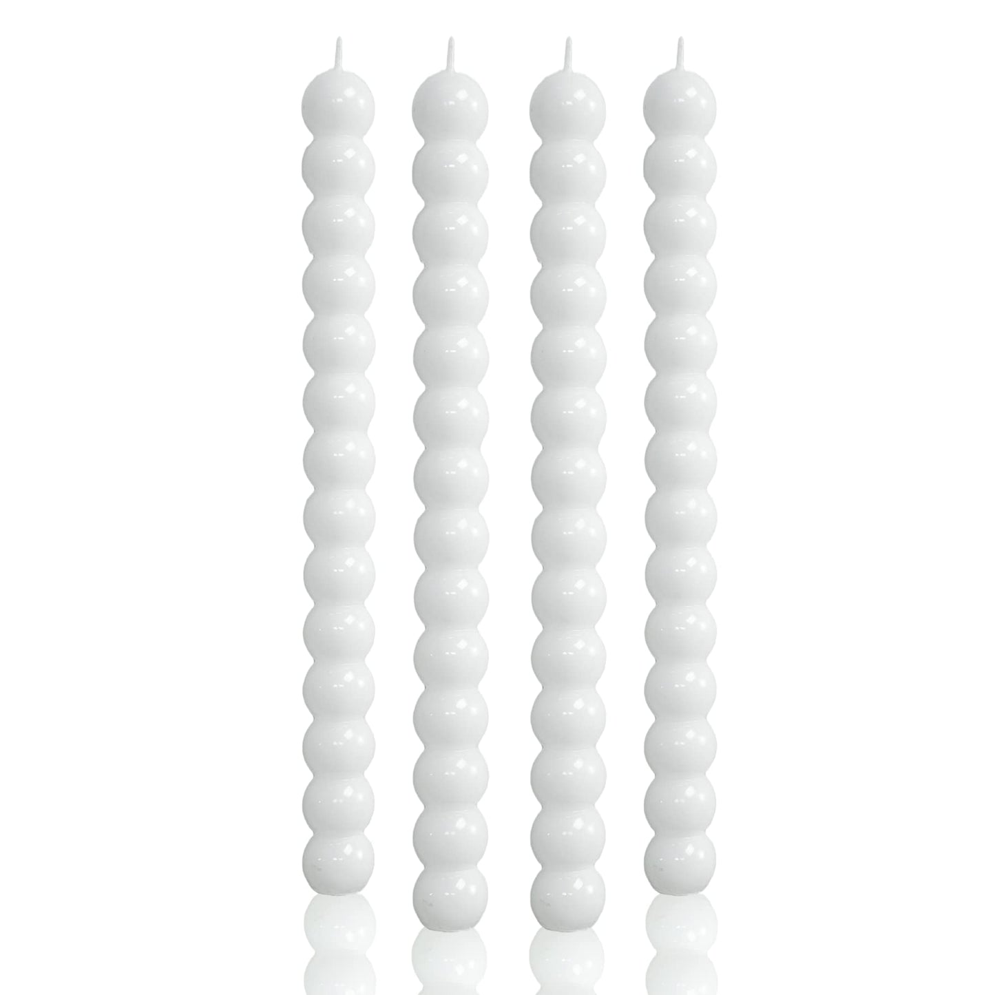 MAITREYA White Taper Candles Conical Stick Candles Spiral Taper Candles-Set of 4 for Decoration Weddings Party Church-Unscented Dripless Candles,10inch(D-White)