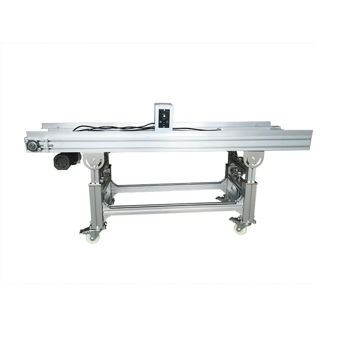 BREVELTION 59inch PVC Belt Conveyor Industrial Transport Equipment Height Adjustable 110V 120W White