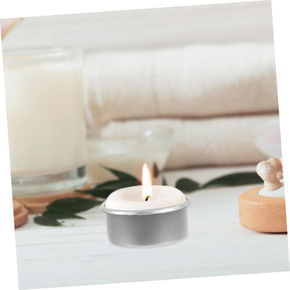 KALLORY 15pcs Metal Candle Cups for Decorative Tea Party DIY Scented Candle Holders Iron Jar Tea Light Wax Warmer Home Table Aromatherapy Essential Oil Diffuser