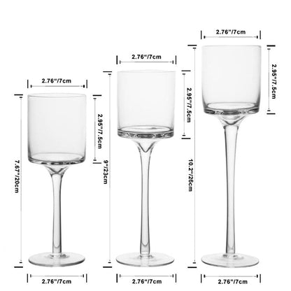 2 Sets (6 Pcs) Candlestick & Tealight Candle Holders Tall High Elegant Clear Glass Tealight Holder Suitable for Candles Under 6cm (2.36") in Diameter Fit Home Party Wedding Table Centerpiece Decor