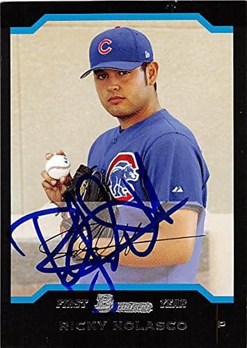 Sports Memorabilia Autograph Warehouse 248424 Ricky Nolasco Autographed Baseball Card - Chicago Cubs 2004 Topps Bowman - No. 234 Rookie