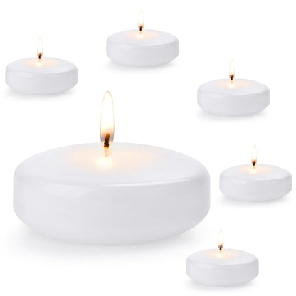 3 inch Floating Candles,24Pack Gold Dripless Wax Unscented Wax 13-15Hours Burning, Wedding Party Candles,for Centerpieces Suitable for Cylindrical Vases,Swimming Pool,Restaurant Decoration