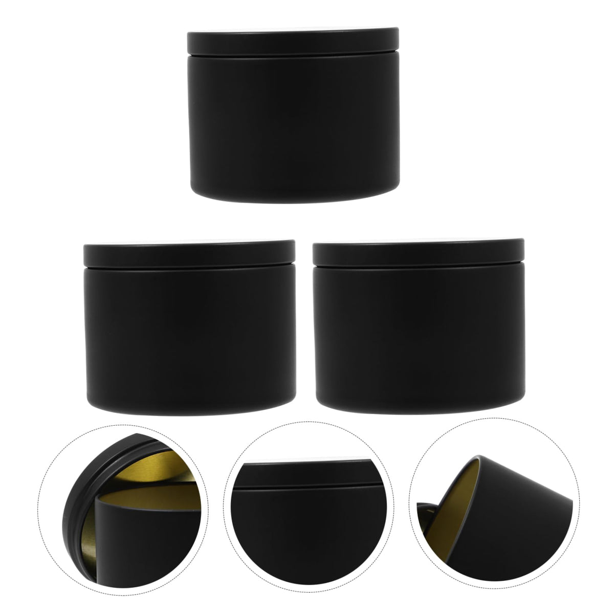 OHPHCALL 3pcs Metal Candle Jars Lids Practical Iron Candle Containers for Home Decor Parties and Weddings Elegant and Reusable Storage for Candies