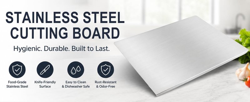 Stainless Steel Cutting Boards with Lip for Kitchen, Metal Cutting Board over Sink Large Cuttig Board, Baking-Cutting-Chopping-Board Suitable for Meat, Fruits, Vegetables, Bread, Noodle, and Pizza