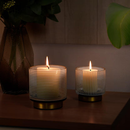 JONERAY Beeswax Pillar Candles 3x4 Inch, Pure Natural Beeswax Candles - Unscented, 40 Hour Burn Time,Hand-Poured (Ivory)