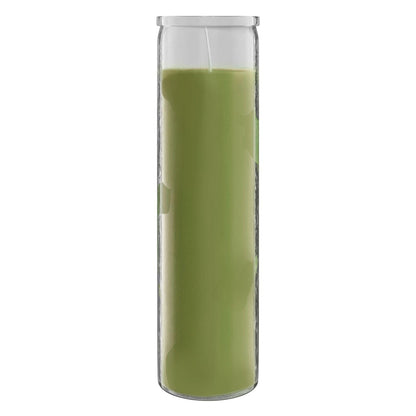 Simply Soson 2x8 inch Green Devotional Scented Candles in Glass Jar - Sage - 1 Piece - 90 Hours – Prayer Candle - Tall Pillar Candles for Religious, Memorials, Party Decor