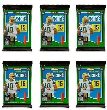 2025 Score Football Trading Cards15 Cards Per Pack (6PACK) Total 90 CardsDynamic InsertsAutographs and Much More.