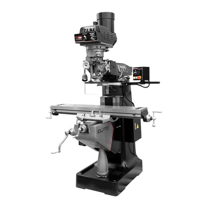 JET Elite Mill, 2-Axis Newall NMS800 DRO, X and Y-Axis Powerfeeds, USA Made Air Draw Bar (Model EVS-949)