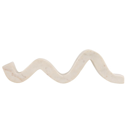 Bloomingville Marble Wave Double Taper Candle Holder, White