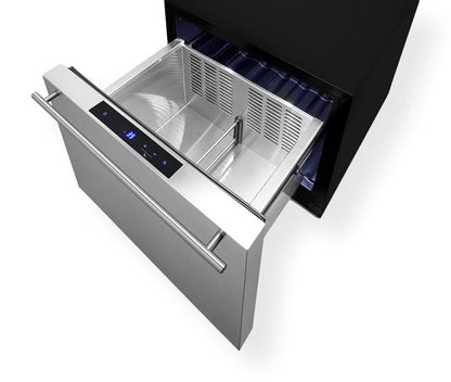 Summit 21.5” Single Drawer Refrigerator, Indoor or Outdoor Refrigerator, 1.6 cu.ft. Capacity, Stainless Steel, Panel Ready Capable*- FF1DSS (*Panels not included)