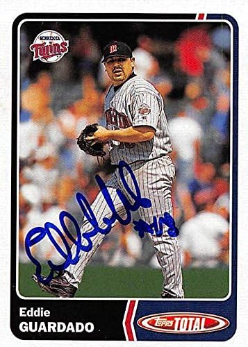 Sports Memorabilia Autograph Warehouse 245336 Eddie Guardado Autographed Baseball Card - Minnesota Twins 2003 Topps Total - No. 104